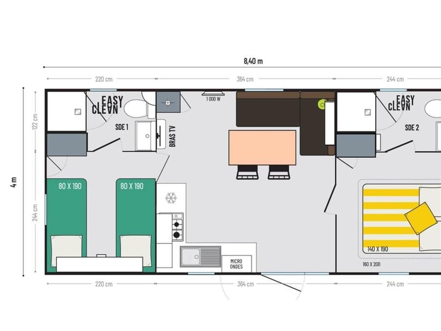 Mobilhome 4 personnes - Confort Plus 2 Chambres 2 Sdb 3