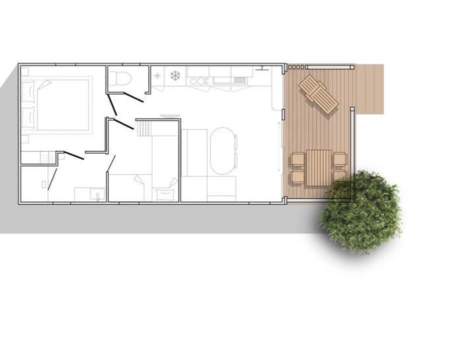 Mobilhome 4 personnes - Confort Plus 2 Chambres 3