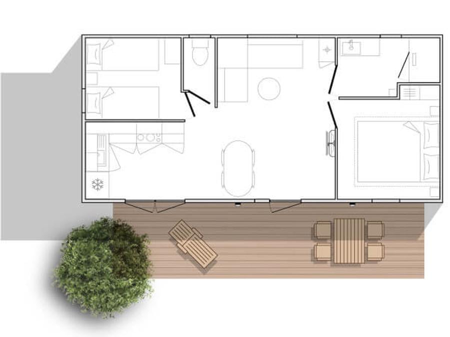 Mobilhome 4 personnes - Confort Plus 2 Chambres 3
