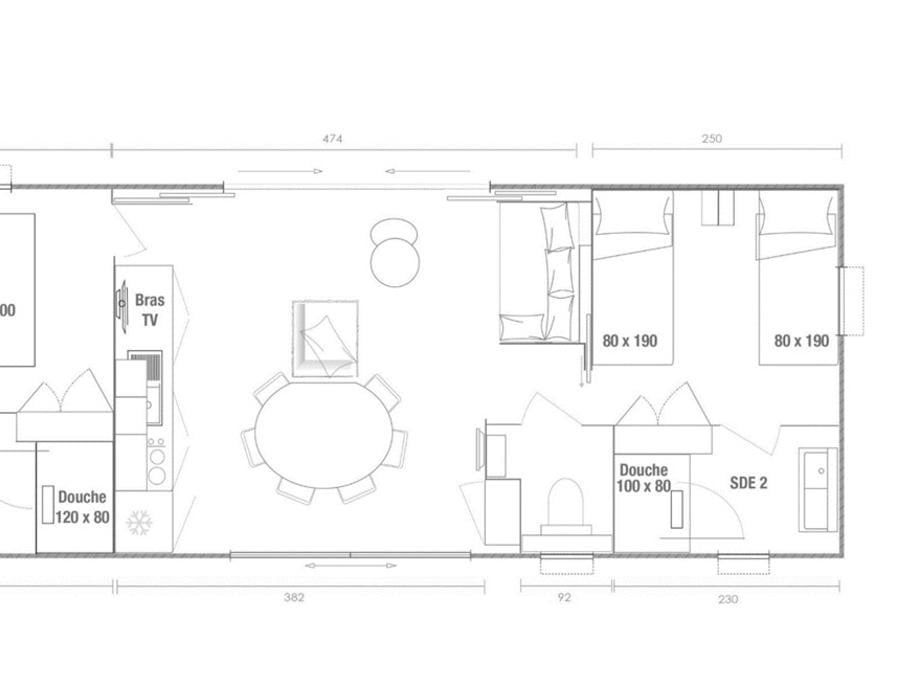 Mobilhome 4 personnes - Premium 2 Chambres 3