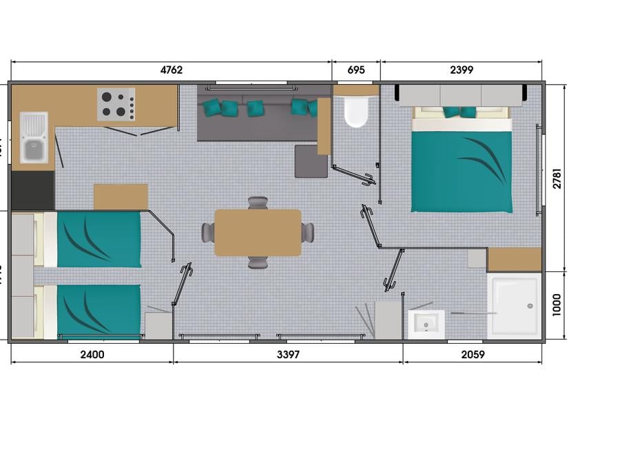 Mobilhome 4 personnes - Confort (2 chambres) 8