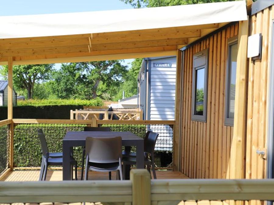 Mobilhome 6 personnes - Confort 32m² - 3 chambres + terrasse semi-couverte 6