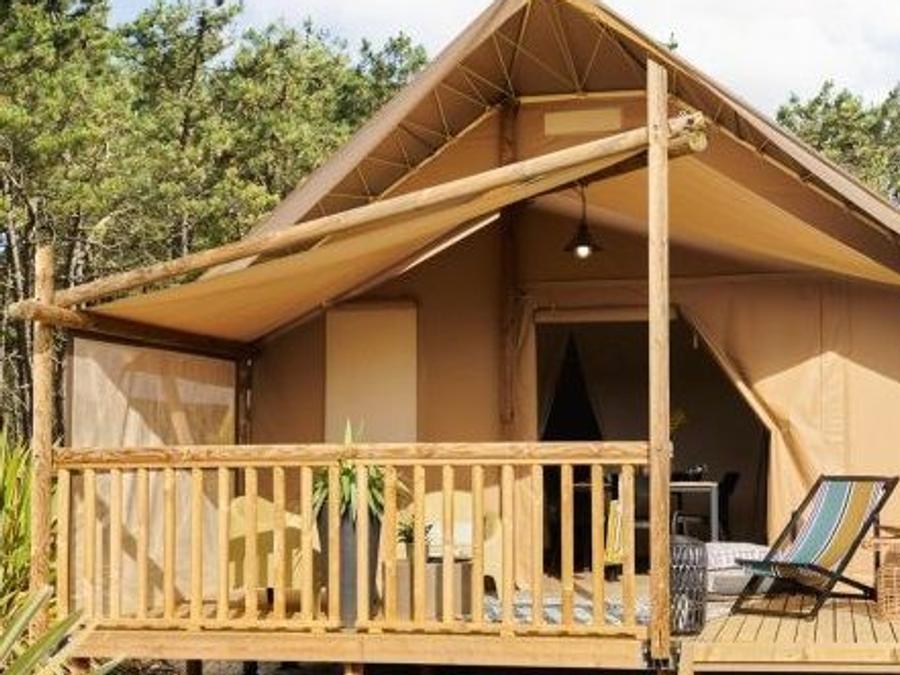 Tente en toile et en bois 5 personnes - Lodge confort 1