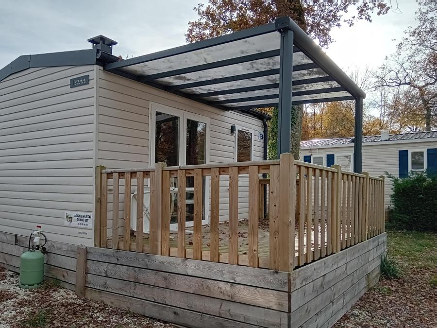 Mobilhome 2 personnes - Mobil-Home Confort 22m² - 1 chambre + terrasse semi-couverte 12m² + TV + Clim 0