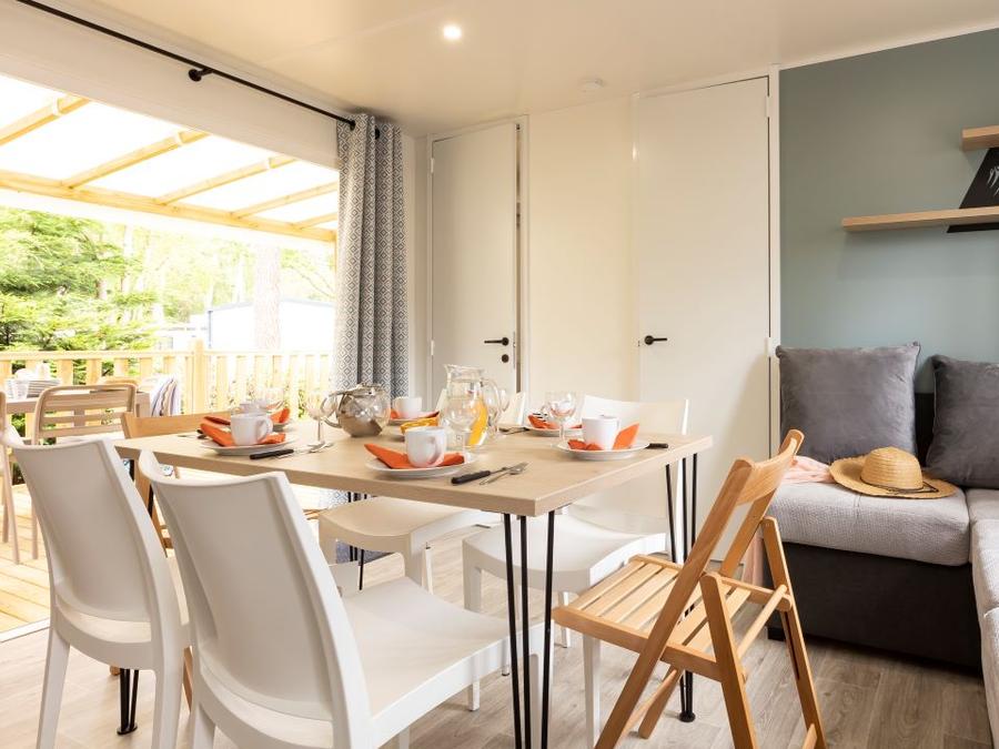 Mobilhome 6 personnes - Premium 40m² (3 chambres) - 2 salles de bain + Terrasse + TV + lave-vaisselle 2