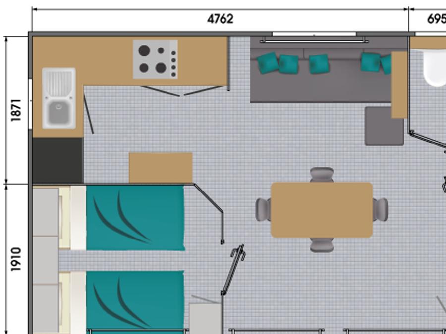 Mobilhome 6 personnes - Mobil home Premium 30m² - 2 chambres - terrasse couverte 4/6 pers 8