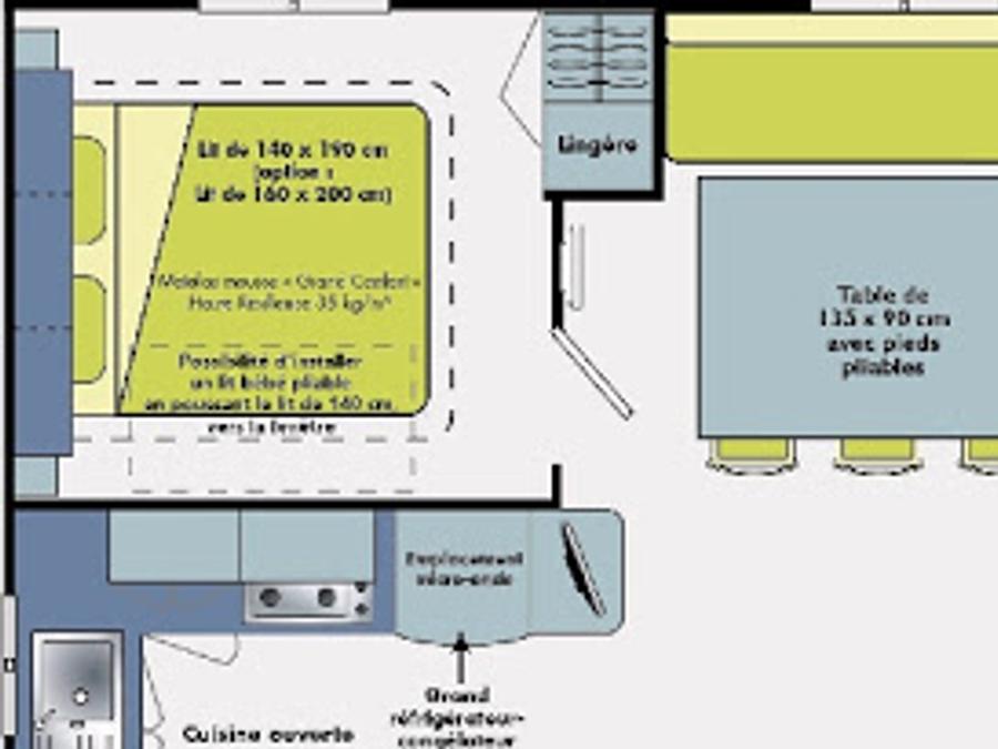 Mobilhome 6 personnes - Mobil home Confort 31m² - 3 chambres - terrasse 6 pers 11