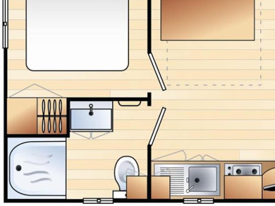 Mobilhome 2 personnes - Mobil home Standard 16m² - 1 chambre - terrasse 2 pers 4
