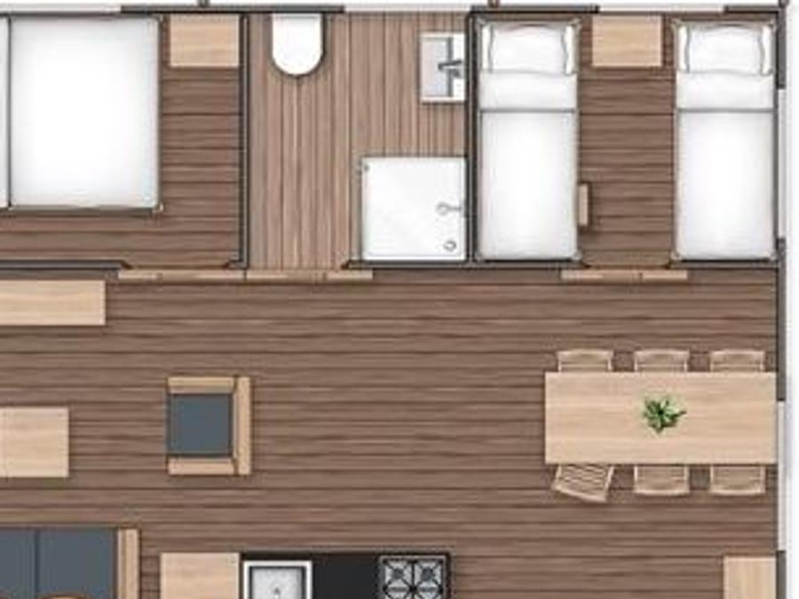 Tente en toile et en bois 5 personnes - SAFARI LODGE - 40m²- 2 chambres 3