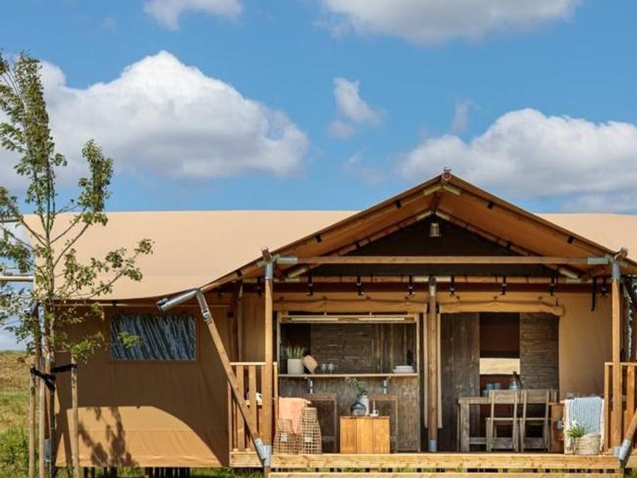 Tente en toile et en bois 5 personnes - SAFARI LODGE - 40m²- 2 chambres 0