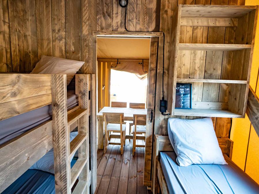 Tente en toile et en bois 5 personnes - SAFARI LODGE - 40m²- 2 chambres 7