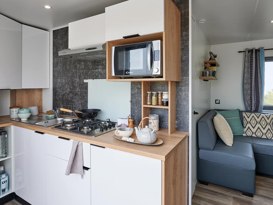 Mobilhome 6 personnes - Mobil-home Premium 32 m² 3 chambres + terrasse 21m² + TV + LV + clim + plancha 6 pers 13