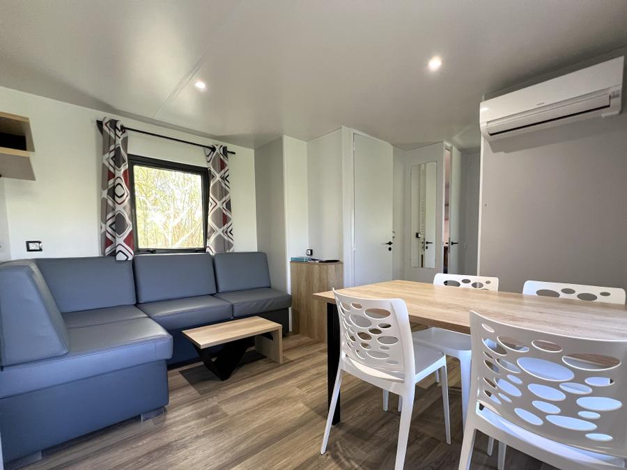 Mobilhome 6 personnes - Mobil-home Premium 32 m² 3 chambres + terrasse 21m² + TV + LV + clim + plancha 6 pers 18