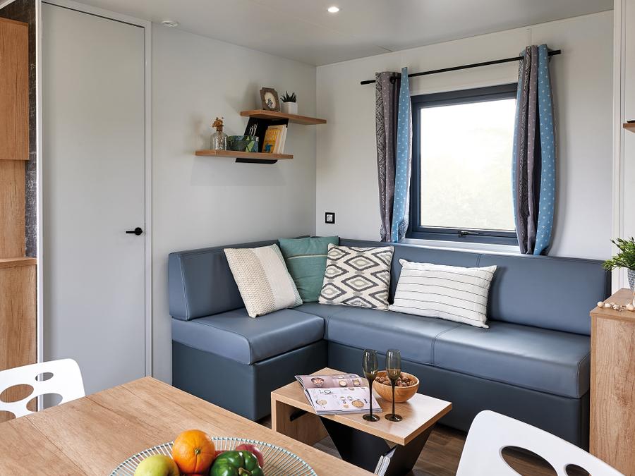 Mobilhome 6 personnes - Mobil-home Premium 32 m² 3 chambres + terrasse 21m² + TV + LV + clim + plancha 6 pers 1