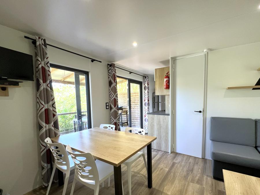 Mobilhome 6 personnes - Mobil-home Premium 32 m² 3 chambres + terrasse 21m² + TV + LV + clim + plancha 6 pers 19