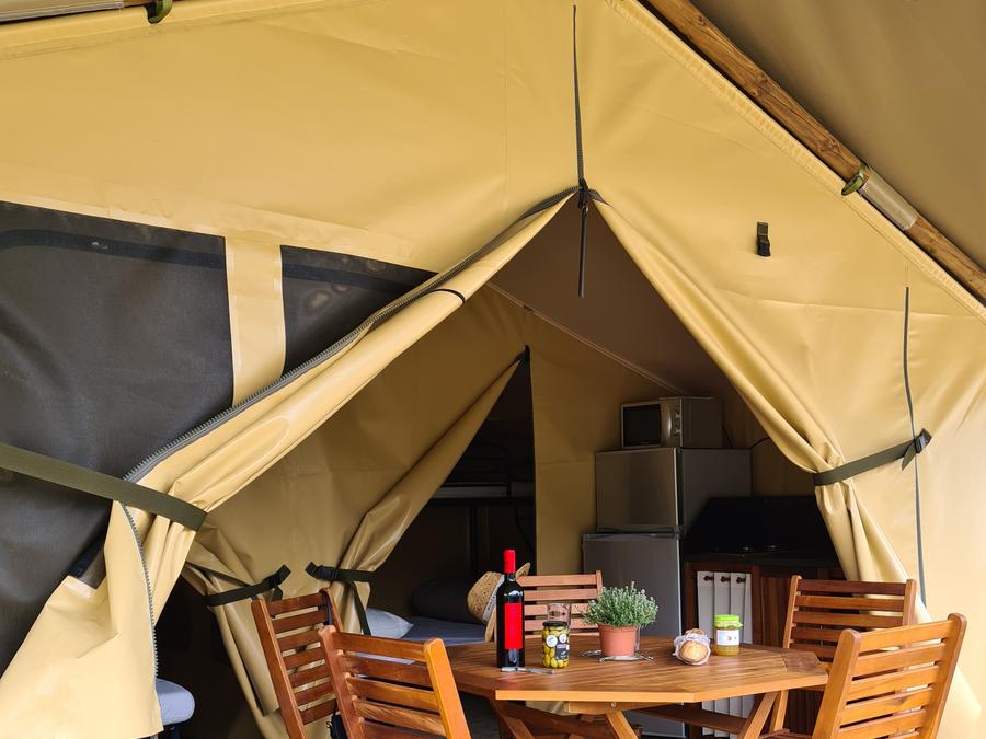 Tente en toile et en bois 5 personnes - Ecolodge Freeflower confort 2 chambres 30m² - sans sanitaires 5 pers 10