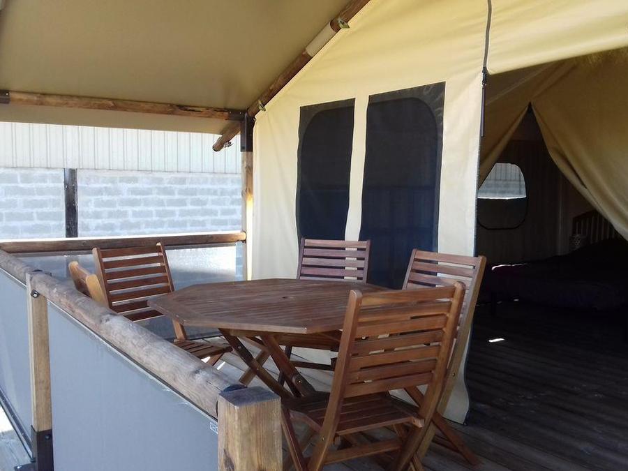 Tente en toile et en bois 5 personnes - Ecolodge Freeflower confort 2 chambres 30m² - sans sanitaires 5 pers 7