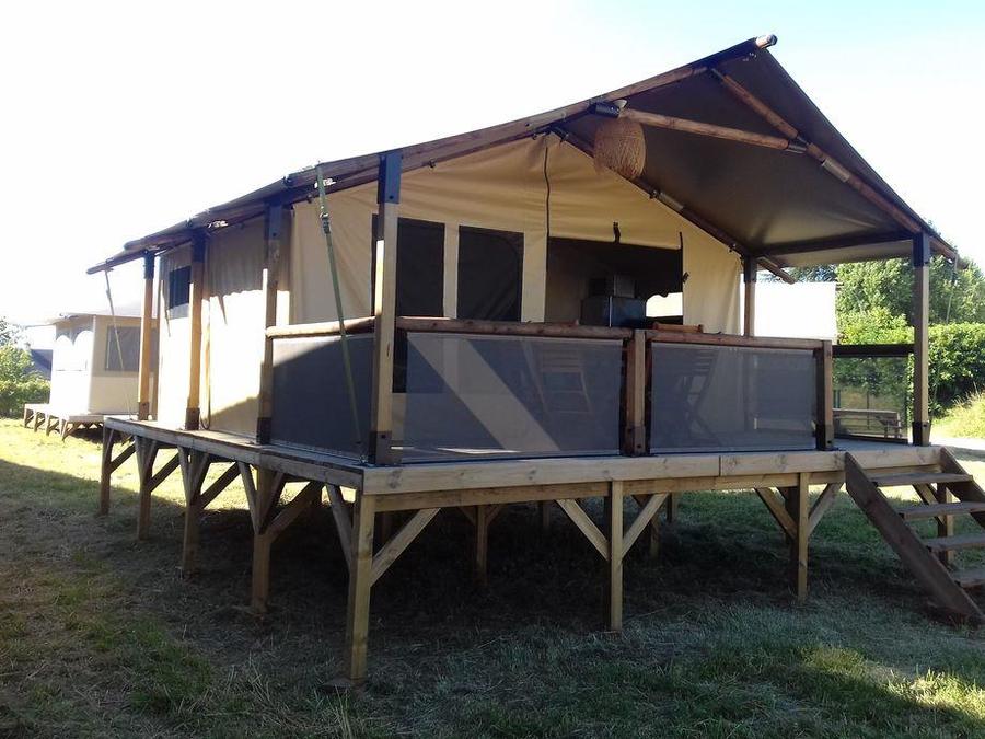 Tente en toile et en bois 5 personnes - Ecolodge Freeflower confort 2 chambres 30m² - sans sanitaires 5 pers 0