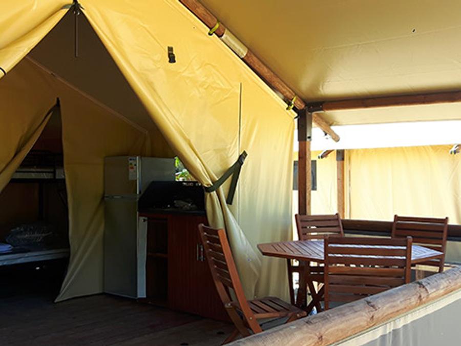 Tente en toile et en bois 5 personnes - Ecolodge Freeflower confort 2 chambres 30m² - sans sanitaires 5 pers 2
