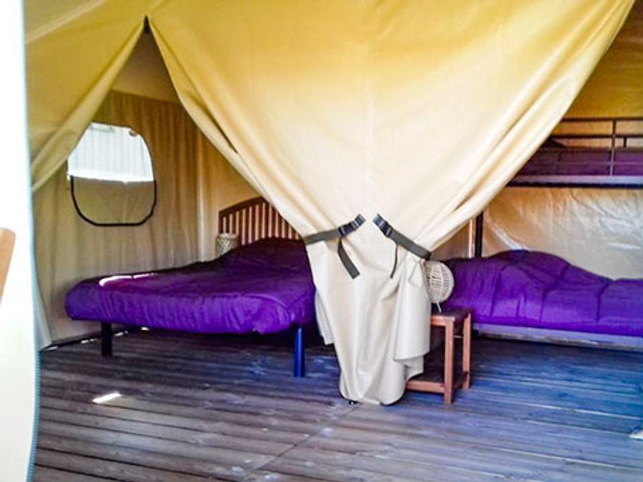 Tente en toile et en bois 5 personnes - Ecolodge Freeflower confort 2 chambres 30m² - sans sanitaires 5 pers 5