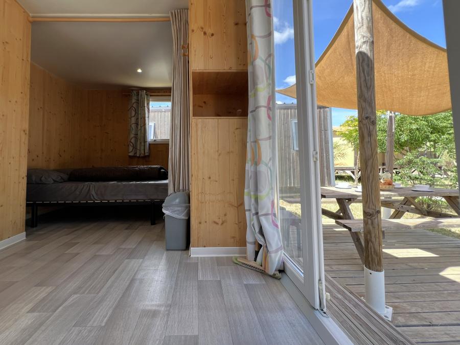 Tente en toile et en bois 5 personnes - Cahute des randonneurs 18m² - 2 chambres - sans sanitaire 5 pers 14