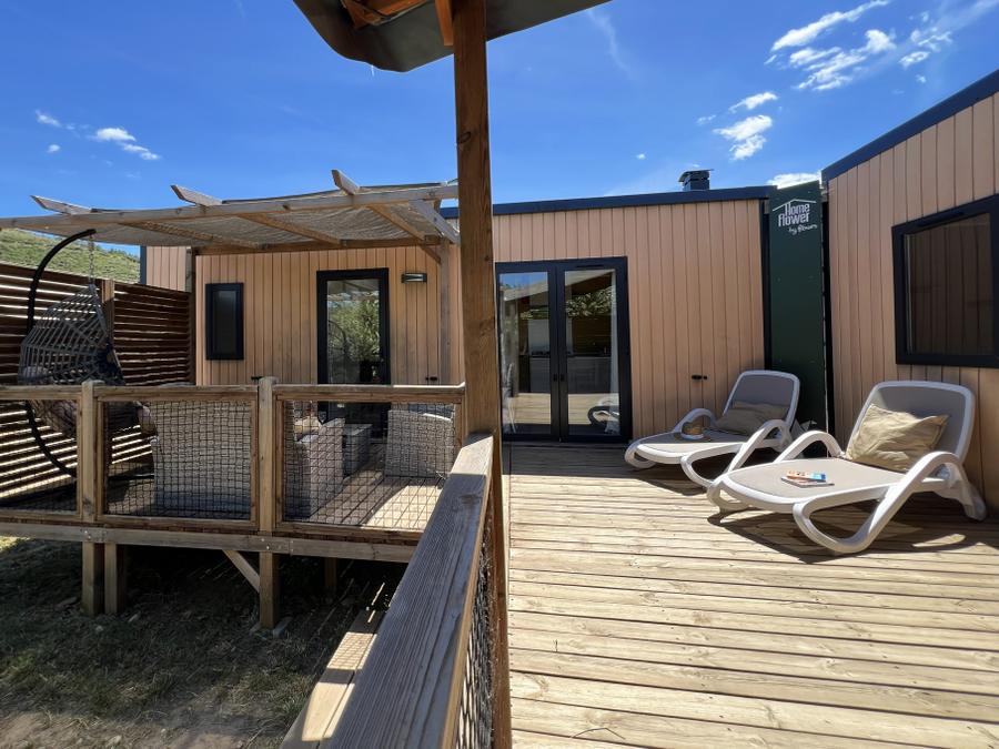 Mobilhome 10 personnes - Mobil-home Tribu Premium 5 chambres + terrasse 44m² + TV + LV + clim + plancha + 2 SDB 10 pers 13