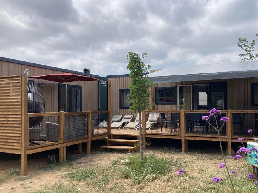 Mobilhome 10 personnes - Mobil-home Tribu Premium 5 chambres + terrasse 44m² + TV + LV + clim + plancha + 2 SDB 10 pers 0
