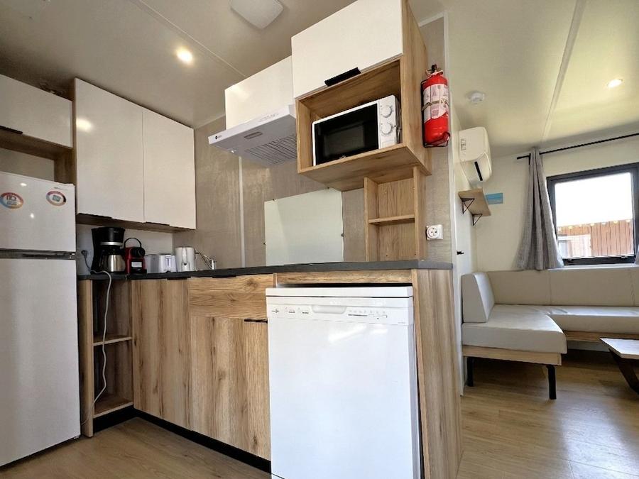Mobilhome 6 personnes - Homeflower Premium 35 m² 3 chambres + terrasse 21m² + TV + LV + Clim + Plancha 6 pers 9