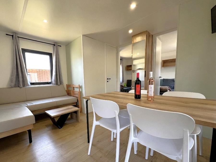 Mobilhome 6 personnes - Homeflower Premium 35 m² 3 chambres + terrasse 21m² + TV + LV + Clim + Plancha 6 pers 8
