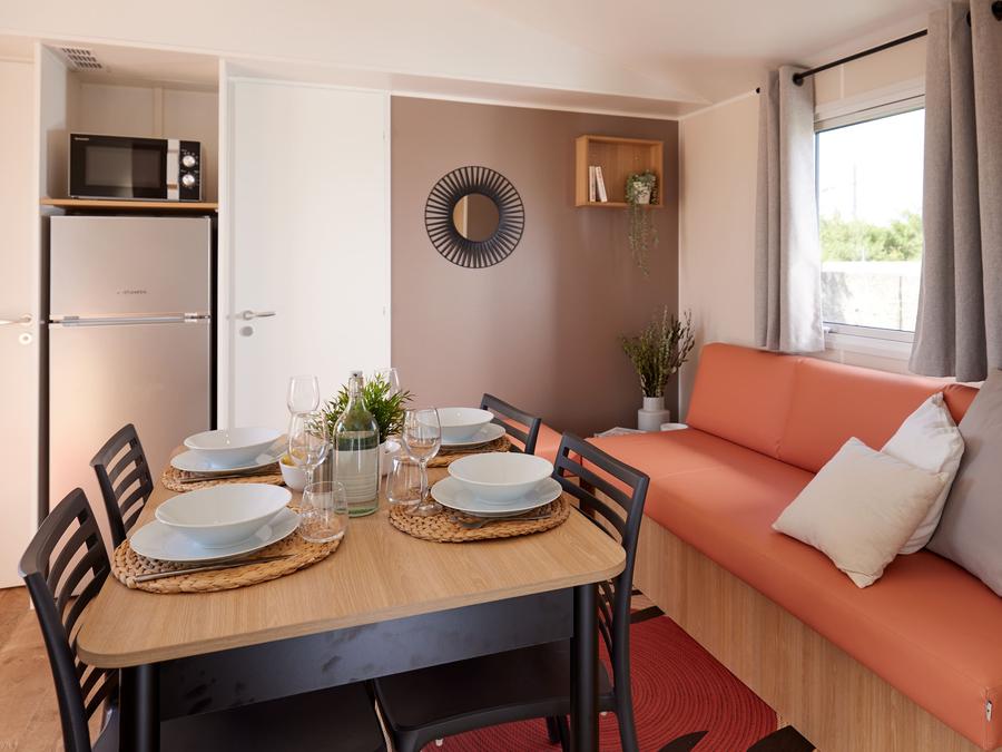 Mobilhome 6 personnes - Homeflower Premium 35 m² 3 chambres + terrasse 21m² + TV + LV + Clim + Plancha 6 pers 2