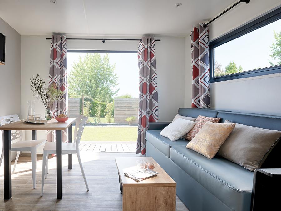 Mobilhome 2 personnes - Mobil-home Premium 22 m² 1 chambre + terrasse 17m² + TV + LV + Climatisation + Plancha 2 pers 7