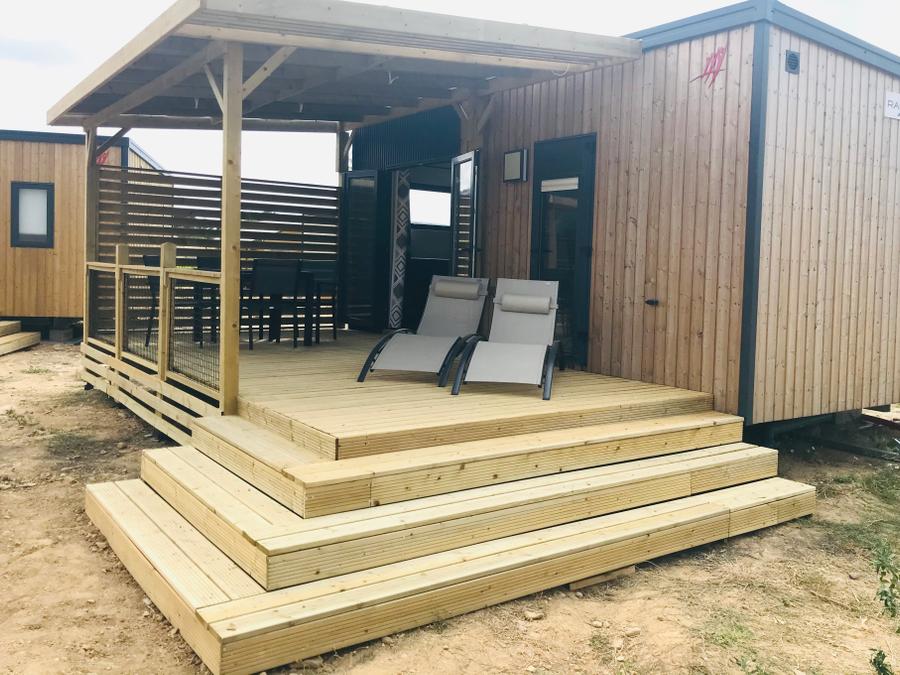 Mobilhome 2 personnes - Mobil-home Premium 22 m² 1 chambre + terrasse 17m² + TV + LV + Climatisation + Plancha 2 pers 0