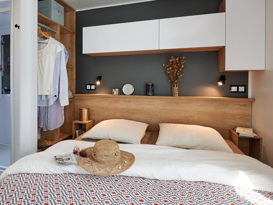 Mobilhome 2 personnes - Mobil-home Premium 22 m² 1 chambre + terrasse 17m² + TV + LV + Climatisation + Plancha 2 pers 6