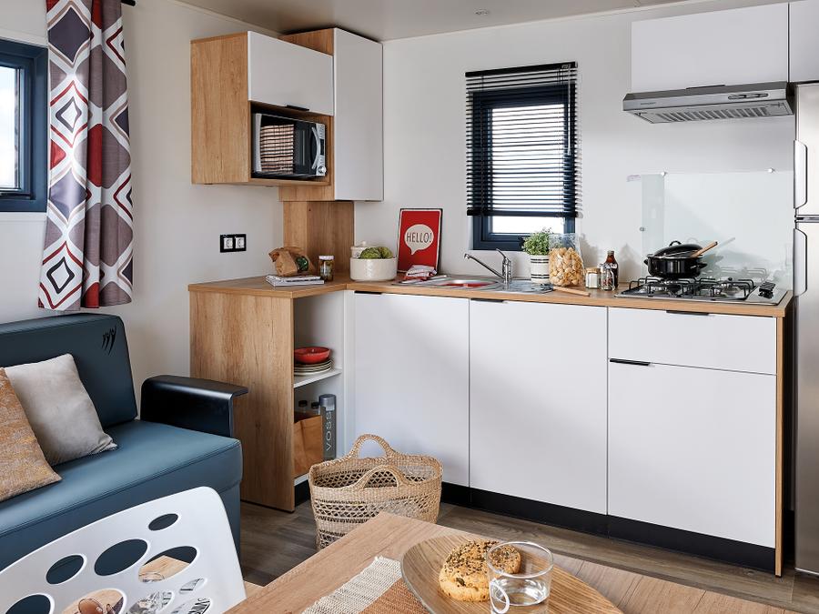 Mobilhome 2 personnes - Mobil-home Premium 22 m² 1 chambre + terrasse 17m² + TV + LV + Climatisation + Plancha 2 pers 8