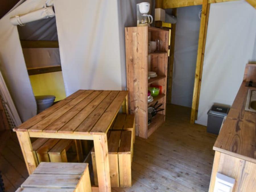 Tente en toile et en bois 4 personnes - Lodge 2 trèfles 2 chambres, 1 salle d'eau 1