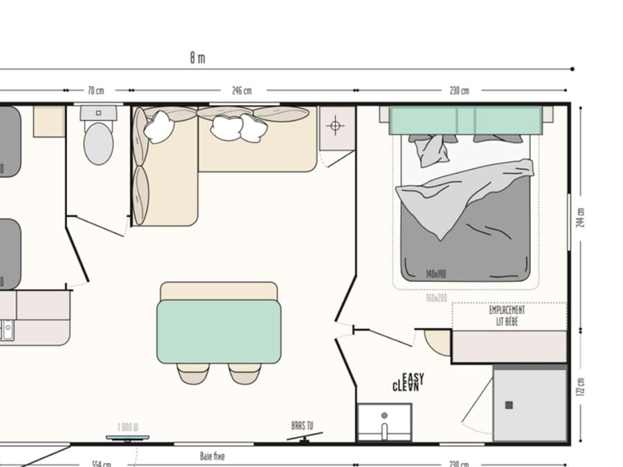 Mobilhome 4 personnes - 3 trèfles 2 chambres 1 SDB 3