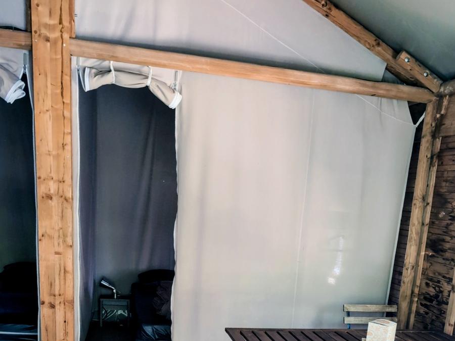 Tente en toile et en bois 4 personnes - Cabane Lodge sur Pilotis Confort 27m² - 2 chambres + terrasse couverte 8