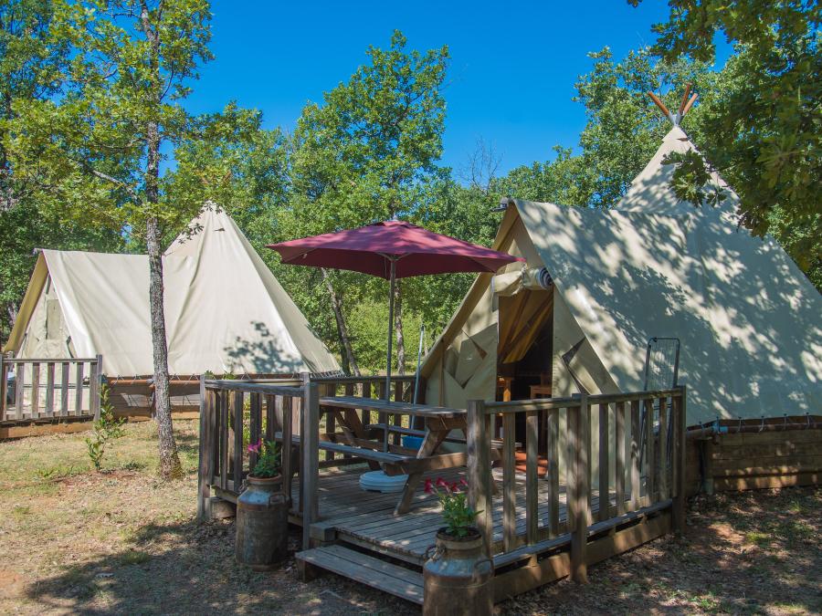 Tente 4 personnes - Tipi Standard 12m² - 2 chambres (sans sanitaires) + Terrasse 2