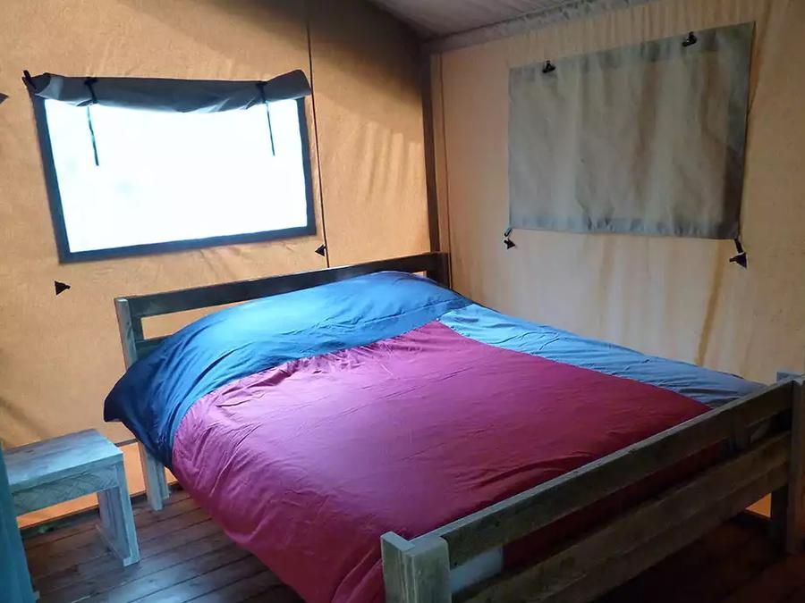 Tente en toile et en bois 4 personnes - Safari Confort 27m² - 2 chambres + terrasse couverte 4