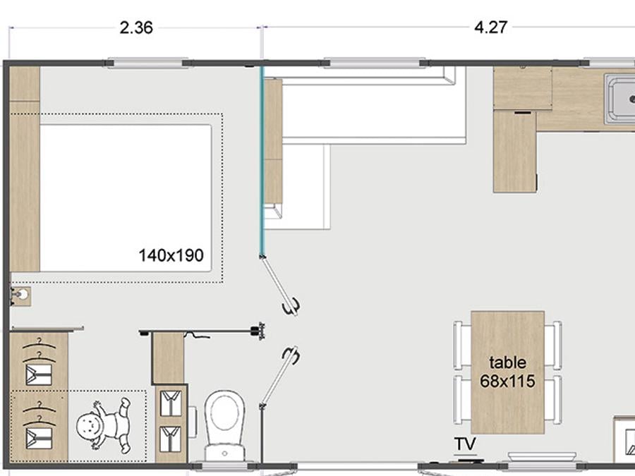 Mobilhome 4 personnes - FLORES MH2 32 m² 2