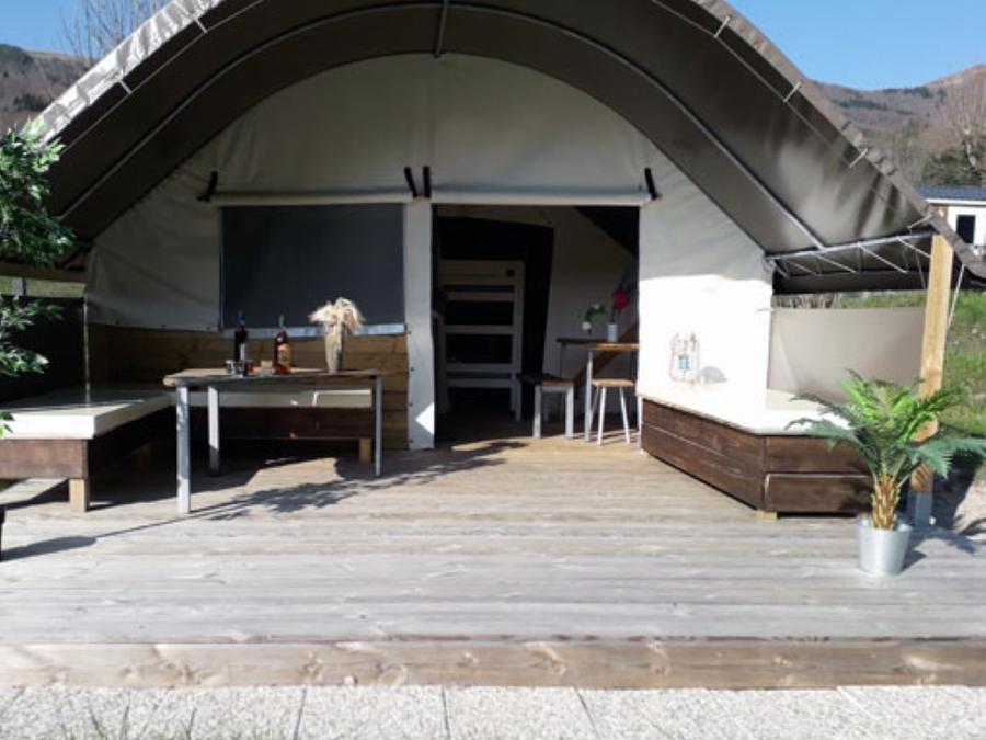 Lodge 5 personnes - Tente écolodge Toile de Savel 2 chambres 1