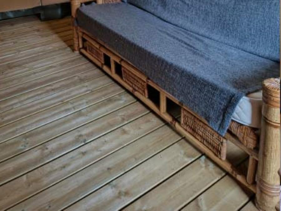 Tente en toile et en bois 5 personnes - Ecolodge 2 chambres 3