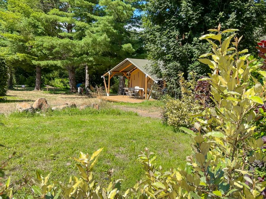 Tente en toile et en bois 5 personnes - Ecolodge 2 chambres 1