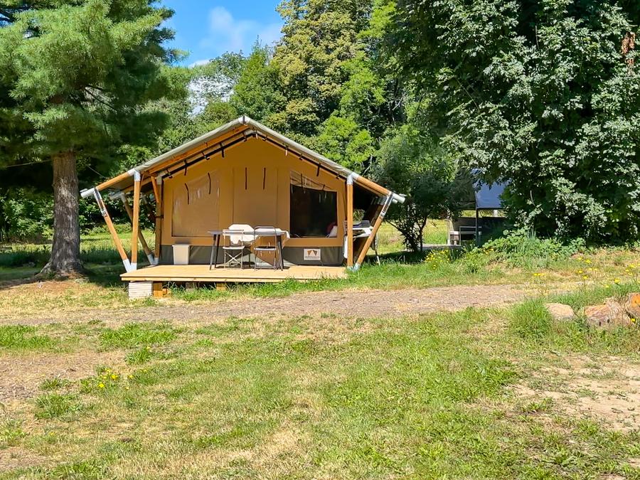 Tente en toile et en bois 5 personnes - Ecolodge 2 chambres 2