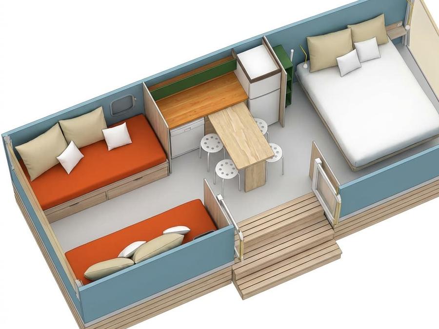 Bungalow toilé 4 personnes - Coco Sweet (sans sanitaires, 2 Chambres) 9