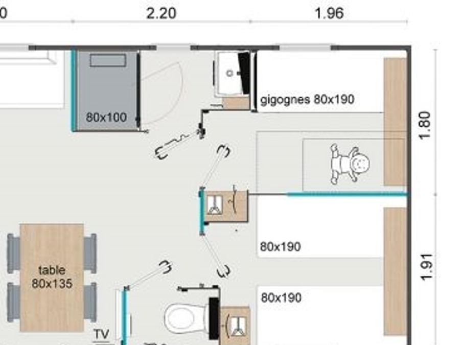 Mobilhome 6 personnes - Familia (3 Chambres) 2