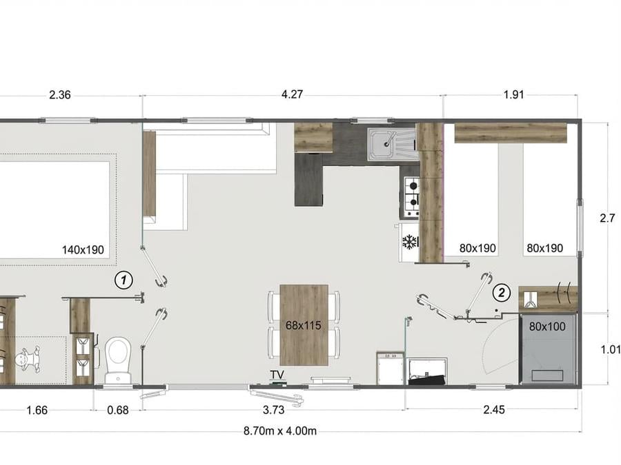 Mobilhome 4 personnes - Conforta (2 chambres ) 7