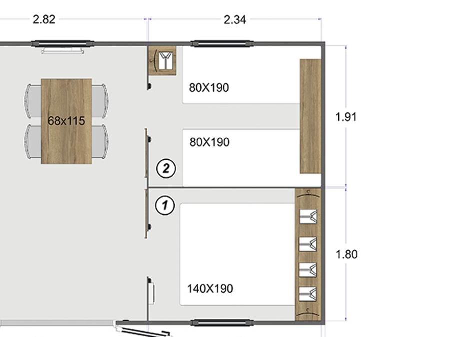 Mobilhome 4 personnes - Cabane (sans sanitaires) TITHOME 1