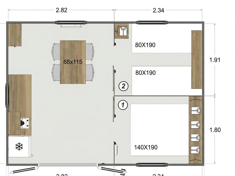 Mobilhome 4 personnes - Cabane (sans sanitaires) TITHOME 13