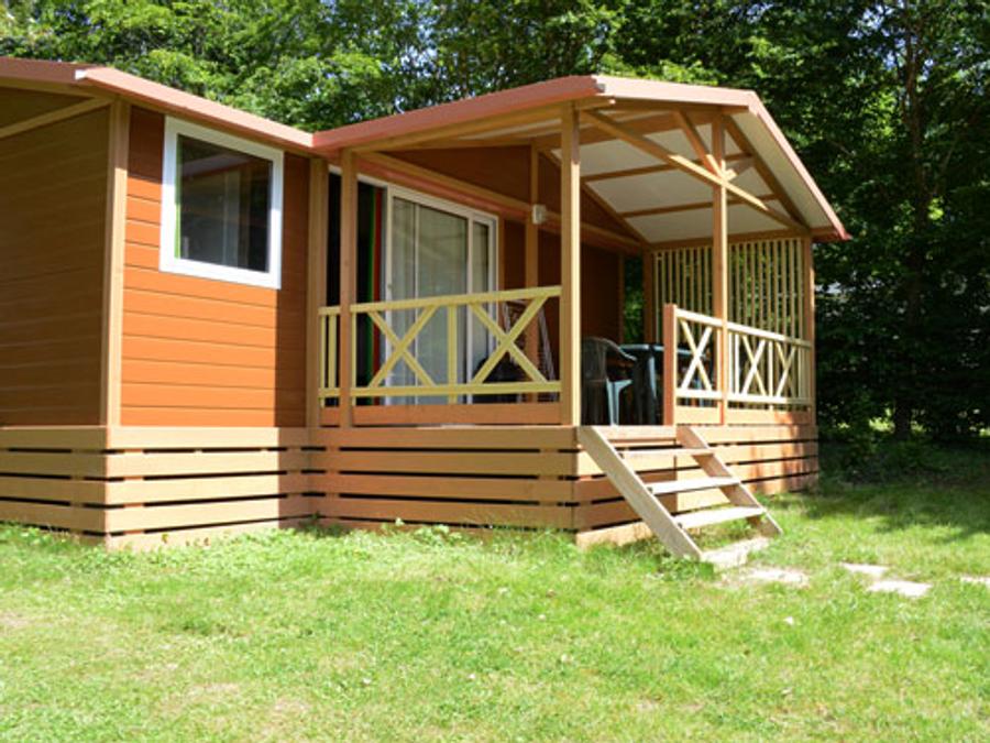 Chalet 6 personnes - Chalet climatisé / 32m2 / 3 chambres / TV / Terrasse couverte 12 m² 1